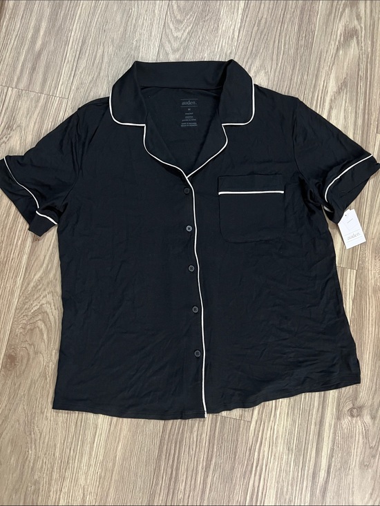 Auden Other - NWT- AUDEN Cloud-Knit Black Short Sleeve Pajama Shirt Sleepwear